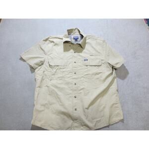 Smith's Work Wear Mens Shirt Large Workwear Vented Pockets Short Sleeve